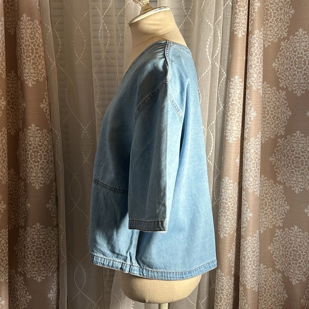 EVELYN & ARTHUR denim top size large - Picture 4 of 6